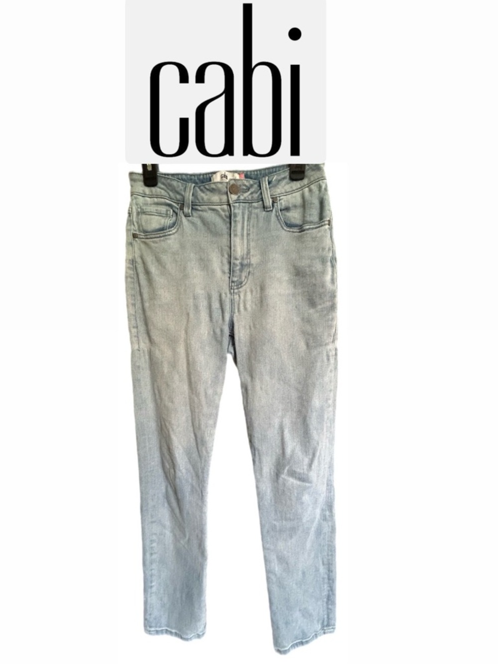 CAbi Higher Straight Summer Icey Blue Straight-Leg Stretchy Women's Jeans #5883